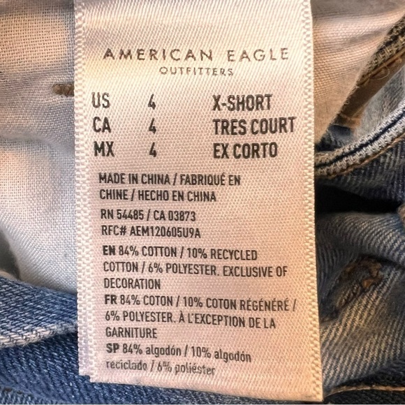 American Eagle Women Jeans Size 4 Extra Short Distressed Mom Straight Distressed - Picture 6 of 11